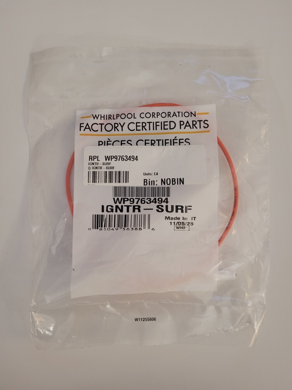 Whirlpool Range Ignitor Surf RPL WP9763494